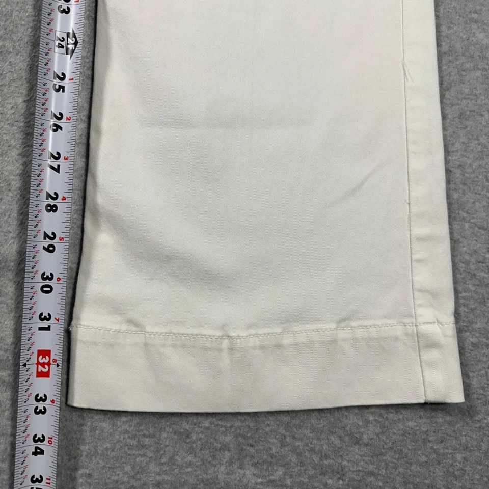 Calça de verão nível 99 tamanho 24 mistura de algodão off-white ajustada perna larga alargamento - Imagem 4 de 4