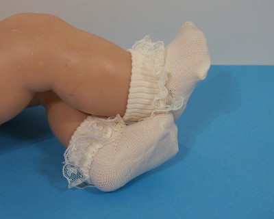 Cream Lace Anklet Socks Doll Clothes For 15'' Bitty Baby (Debs)