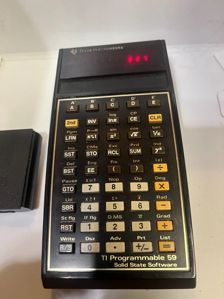 1977er Taschenrechner Texas Instruments TI-Programmable 59 rote LEDs Sammler USA - Bild 3 von 4