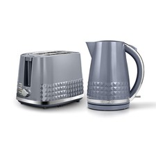 Tower Solitaire Kitchen Set, 1.5 Kettle & 2 Slice Toaster, T10075GRY, T20082GRY