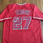Mike Trout Signed Jersey LA Red Angels Baseball PC COA PC603131