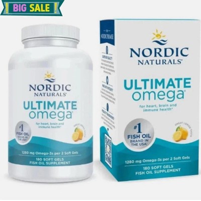 Nordic Naturals Ultimate Lemon Omega 1280mg Softgels - 180 Count - Exp Bl B 7/27
