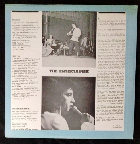 ELVIS PRESLEY Vinyl THE ENTERTAINER 1954-1976 Rooster R-LP-501 Great Condition - Picture 11 of 24