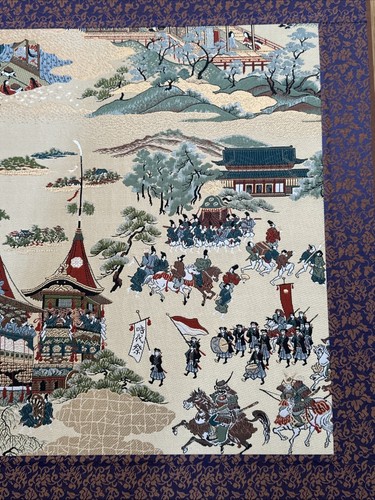 Nishijin Weaving Screen Depicting a Scene Kyoto's Three Major Festivals - Picture 6 of 10