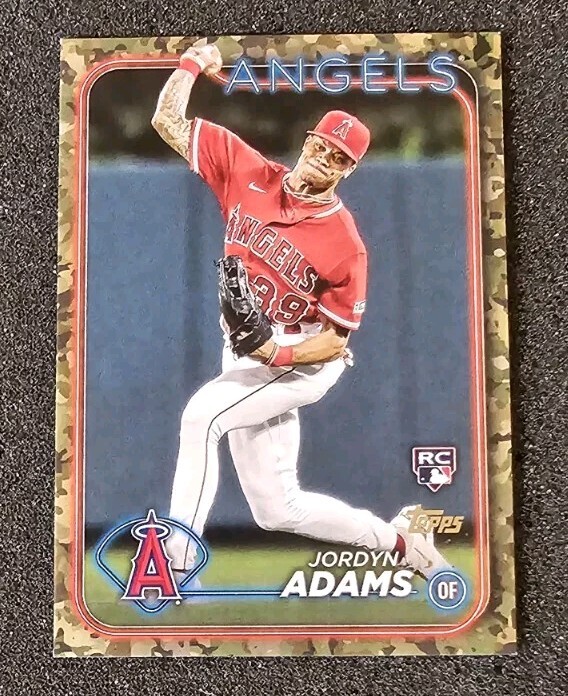 2024 Topps Series 2 Jordyn Adams RC Memorial Day Camo /25  Card#470 Angels 