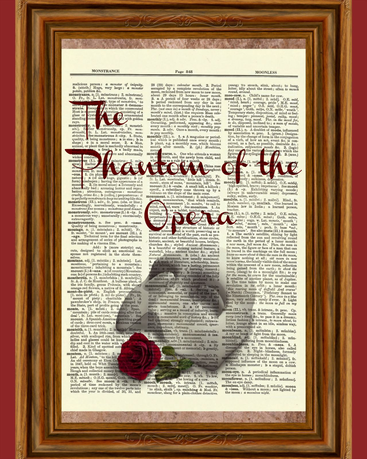Phantom of the Opera Dictionary Art Print Book Picture Poster Play ber Mask eBay