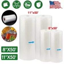 2/4 Rolls 8"x50' 11"x50' Vacuum Sealer Bags Food Saver Embossed Bag 4 Mil