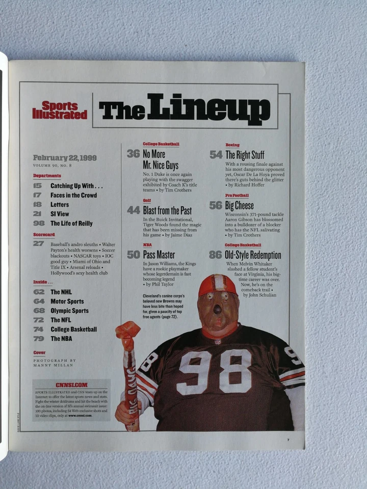 Revista Sports Illustrated 22 de febrero de 1999 marca Elton Duke Blue Devils - JH Foto 2 de 2