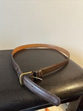 Vintage Coach Dark Brown Leather Belt 38 Brass Buckle Made in New York USA 6602