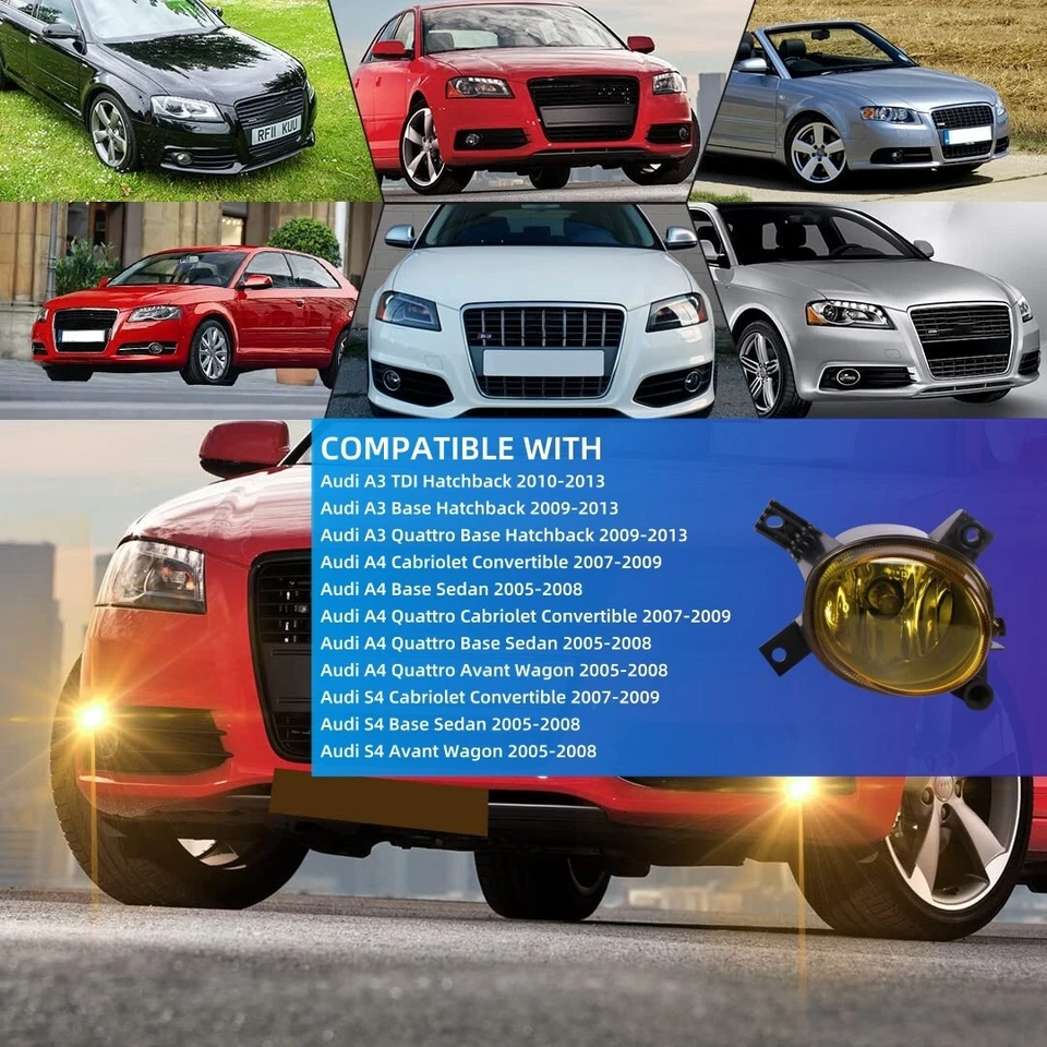 Fog Lights For Audi A3 Hatchback A3 Base 2006-2013, A4 Sedan S4 Sedan 2005-2008 Foto 2 de 4
