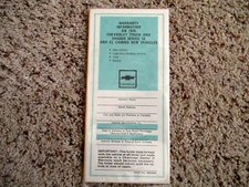 1976 El Camino &Truck Owner Protection Plan New Vehicle Warranty Brochure Blank
