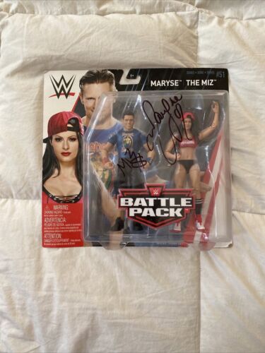 WWE Battle Pack Series #51 Maryse & The Miz AUTOGRAPHED by both of them Mattel - Picture 1 of 3