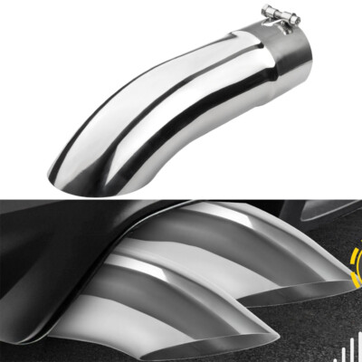 Universal 4'' Inlet Exhaust Tip 4'' Outlet 15'' Long Truck Rear Tailpipe Turn-Down