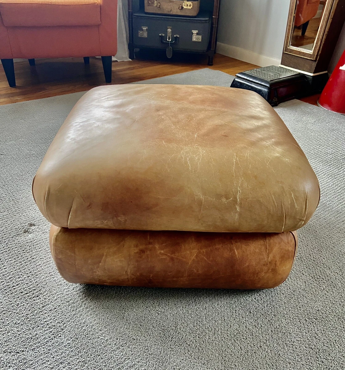 Leather ottoman on casters deals