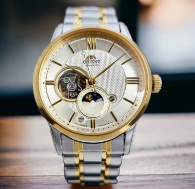 Orient RA-AS0007S30B Sun Moon Semi-Skeleton Automatic Two