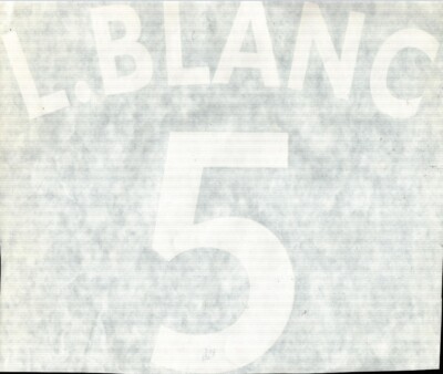 Flocage Officiel OM 97/98 Away - L. Blanc N°5 - Monblason - Thermocollant