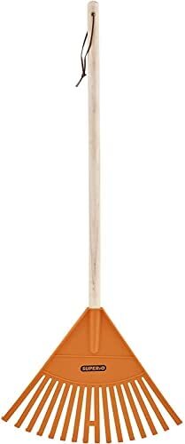 Superio Kids Garden Rake with Quality Handle Orange Head to Sweep Leaves in Lawn - Picture 1 of 10