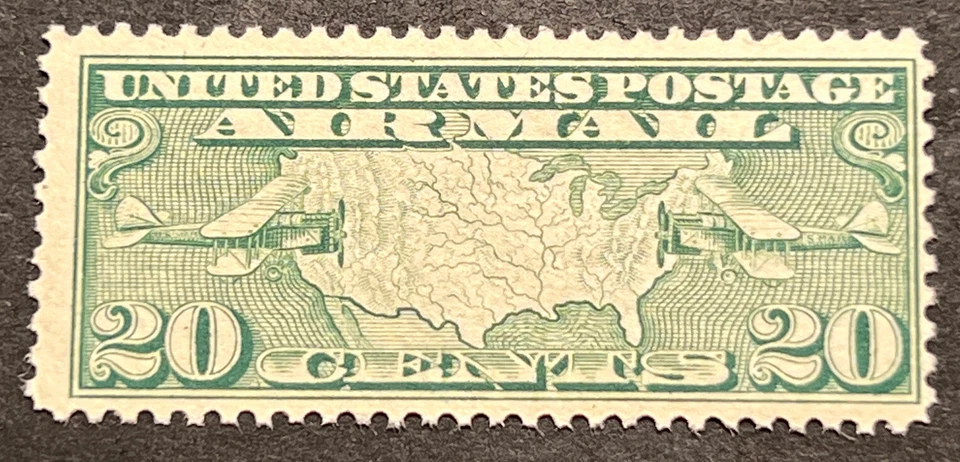 TRAVELSTAMPS: 1926-30 US Stamps Scott # C9 Map of U.S mint Original Gum MNH OG - Image 2 of 4