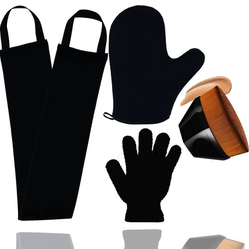 4Pack Self Tanning Mitt Applicator Set Glove Lotion Back Applicator Brush Tool