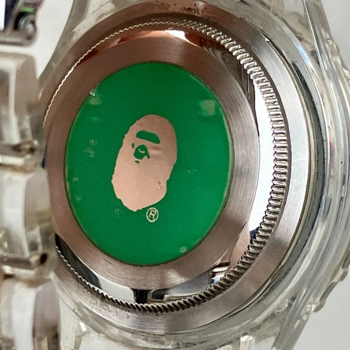 RARE A Bathing Ape Bapex 2009 Clear Pepsi Bezel Men's Watch Made by Human Japan - Picture 9 of 13