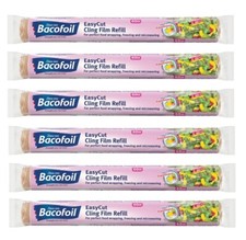6 x Bacofoil EasyCut Cling Film Refill for wrapping & covering foods 35cm x 60m