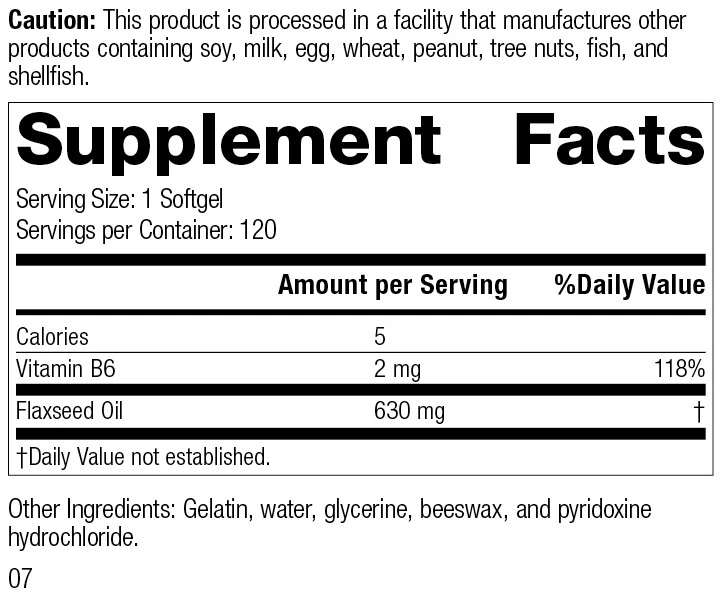 标准工艺 Linum B6 全食物激素支持,120 粒软胶囊 — 第 2/4 张图片