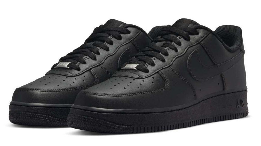 Nike Air Force 1 Low '07 Triple Black Mens Black Sports Sneaker CW2288-001
