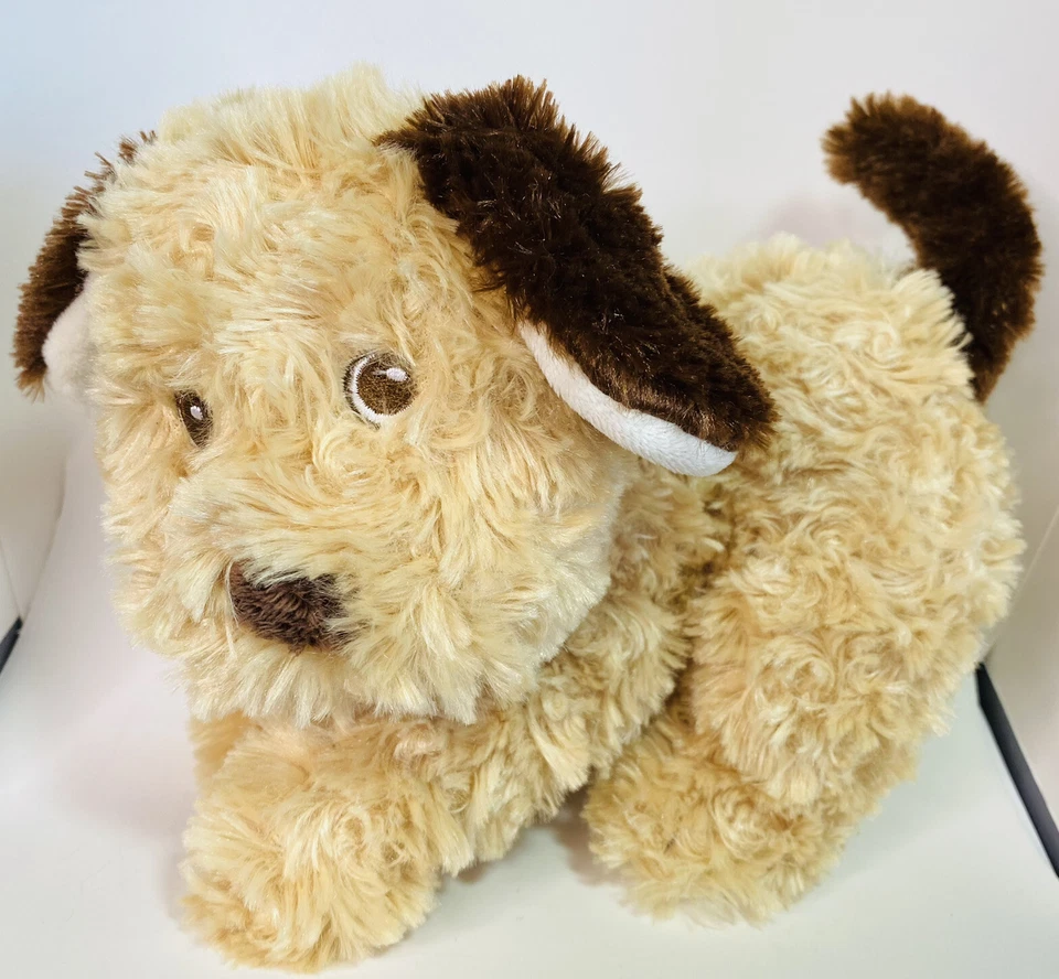 GeranimalsPuppy Dog Plush Tan Brown Stuffed Animal Baby Lovey 2015 Furry 8" - Image 2 of 4