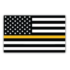 Thin Gold Line American Flag Magnet Decal 3x5 Inches Automotive Magnet for Car