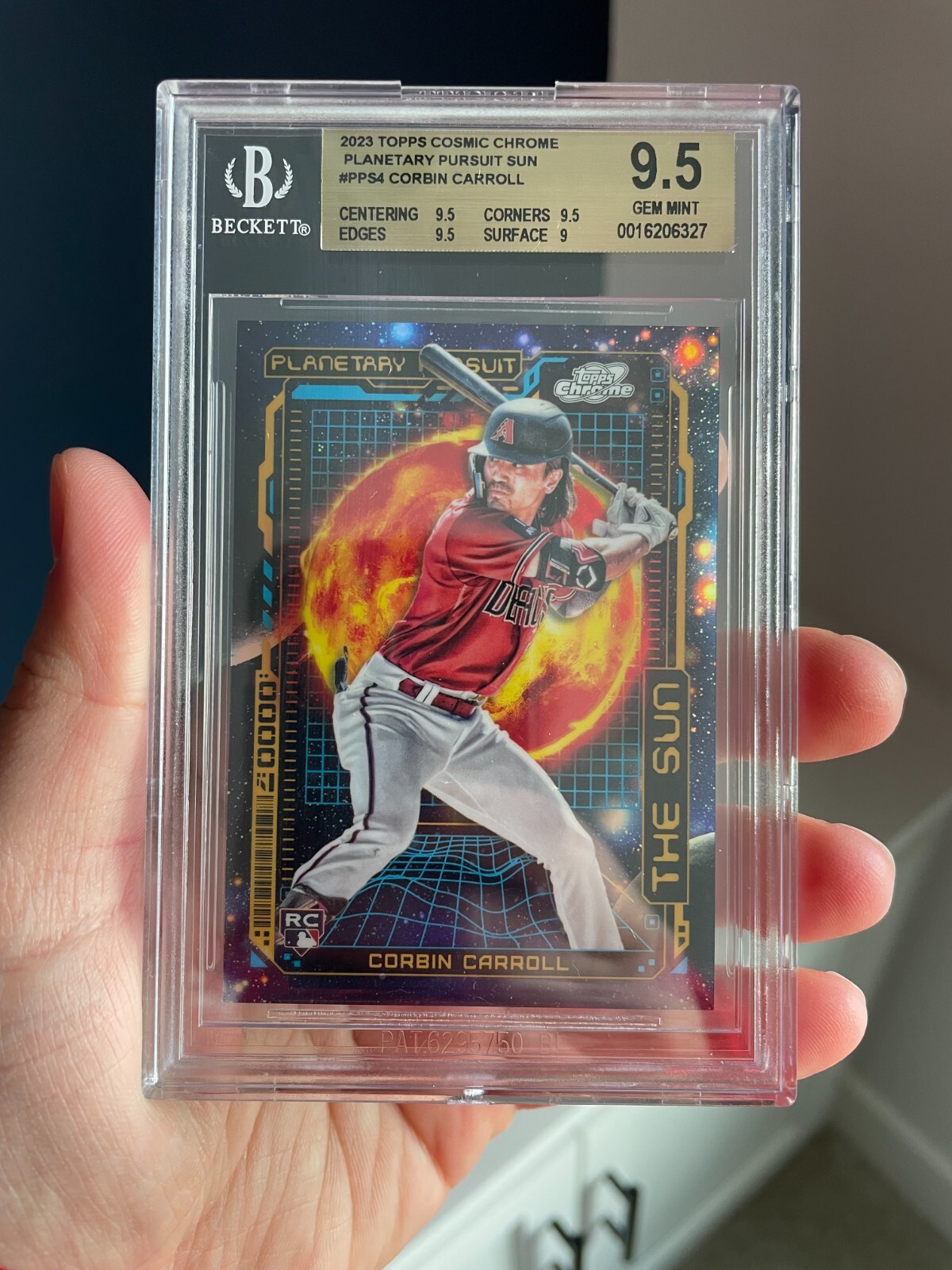 Corbin Carroll Rookie Planetary Pursuit Sun - 2023 Topps Cosmic Chrome - BGS 9.5