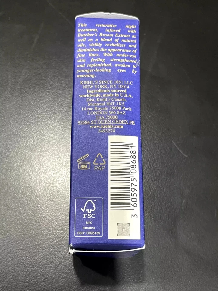 New in Box! Kiehl's Midnight Recovery Eye Concentrate Younger Looking 0.5oz/15ml - Image 2 of 3