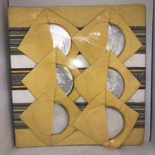 Table Runner/Six Coasters Table Set. Yellow. Vintage. Sealed