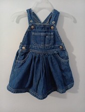 Vintage Baby Gap Girls Size 6-12 Months Blue Denim Dress