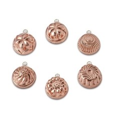 6 Forme budino Tortiera In rame lucido da appendere arredo cucina con anello