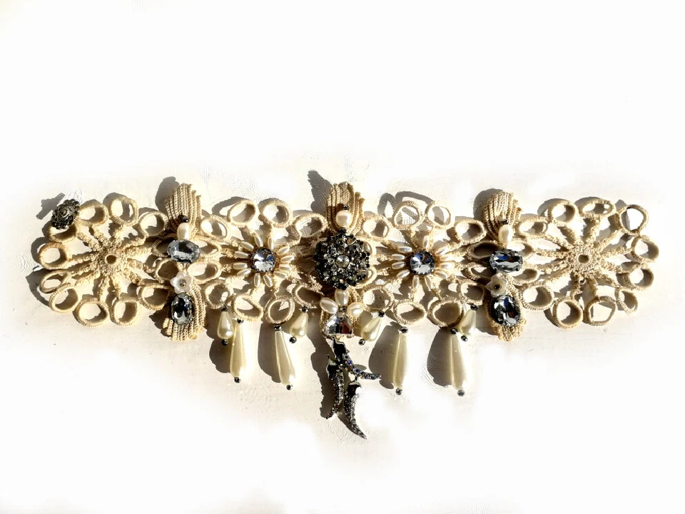 joyería mujer gargantilla collar collar collar moda accesorios conjunto collar bordado Foto 3 de 4