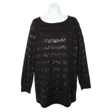 NWT - ALICE + OLIVIA - Taria Sequin Stripe Tunic Dress size L (Navy Black) $330