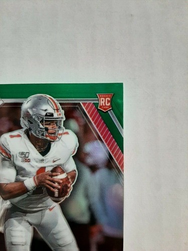 Justin Fields RC 2021 Panini Prizm Draft Picks Green Prizm Rookie Ohio State - Picture 4 of 6