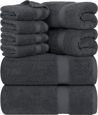 Utopia Towels - 8 teilig Handtücher Set aus Baumwolle mit Aufhänger - jeweils 2