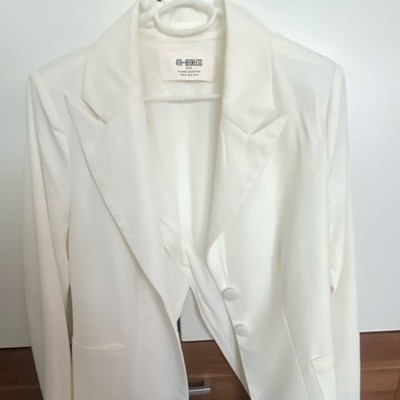 4TH + RECKLESS Damen Blazer weiß Gr. 40 Kurzgröße einreihig 3-Knopf