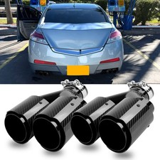 for Acura TL TLX ILX Carbon Fiber Dual Exhaust Tip Exhaust Muffler Gloss Black