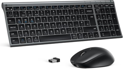 iClever Wireless Bluetooth Tastatur und Maus Set, Wiederaufladbar Dual-Mode... 