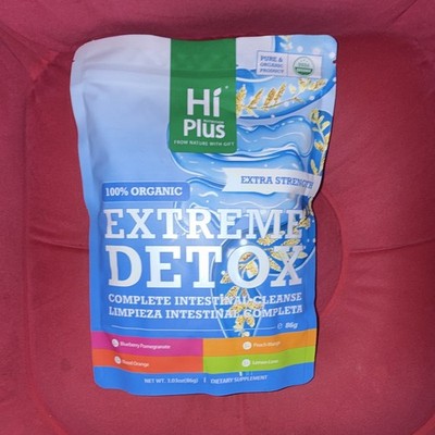 Hi Plus Organic Extra Strength Detox Cleanse Supplement Peach Mango 3 oz