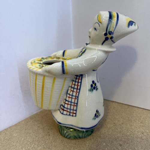 Vintage Denmark JUS Royal Copenhagen Ceramic Girl Figure Holding Basket - Picture 2 of 13