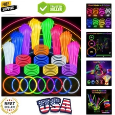 Ultimate Glow Stick Party Pack - 100 PCS, 8” Light Sticks for Every Celebration