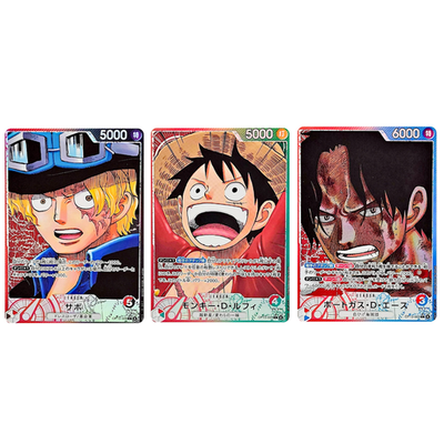 3Set Luffy Sabo Ace Alt Art OP13-001 L Carrying on His Will ONE