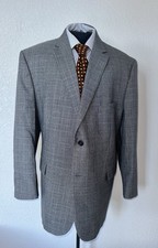 Jos A Bank Modern Two Buttons Dual Vents Gray Glen Plaid Men Jacket 52 R