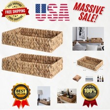 Modern Woven Water Hyacinth Baskets - Sturdy Storage for Eco-Friendly Homes