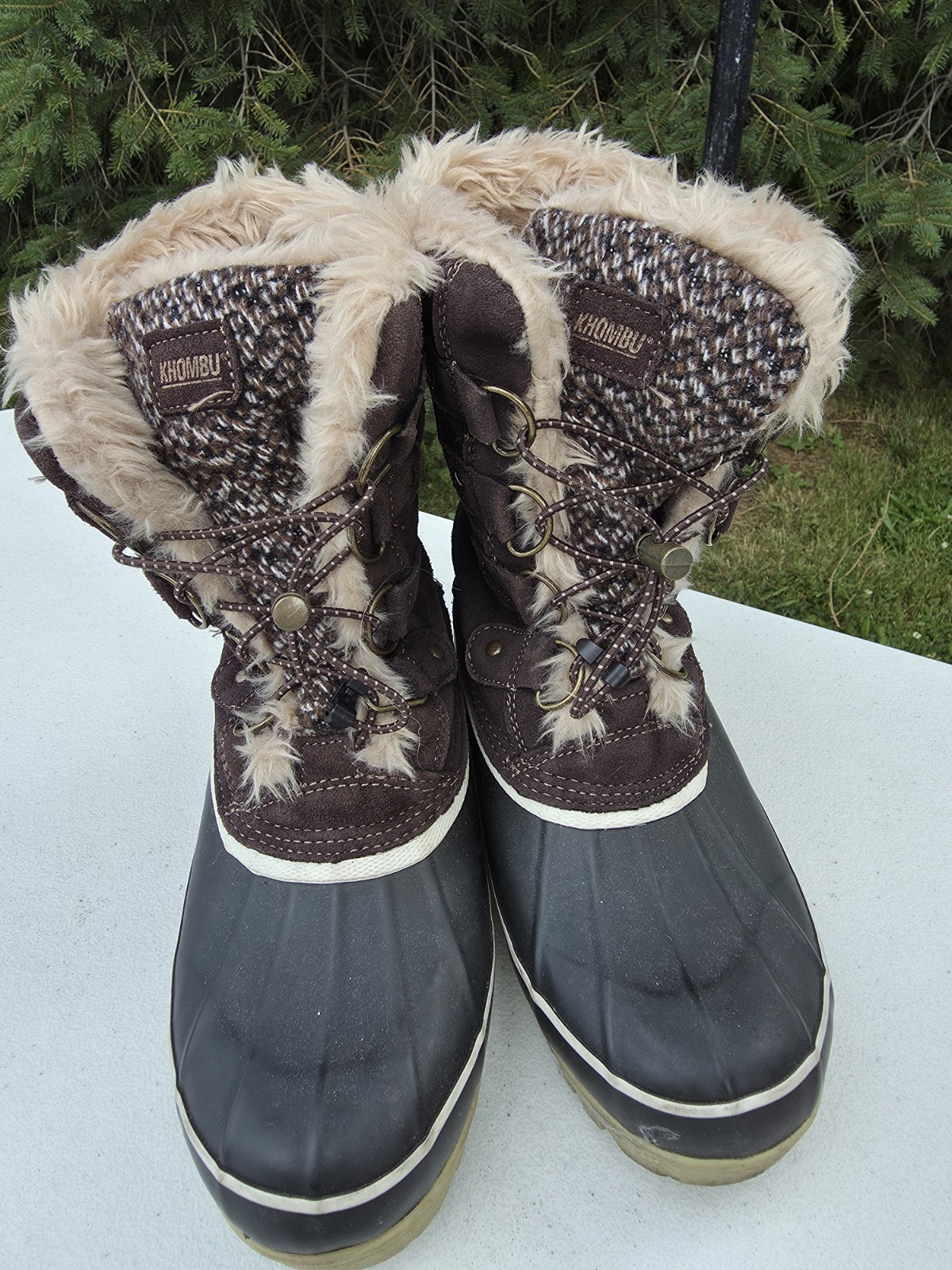 Khombu Snow Boots, Brown, Women's Size 8, Waterproof-image