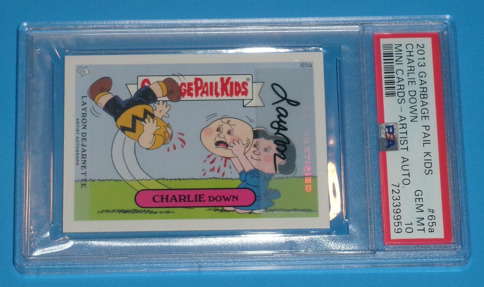 2013 Topps Garbage Pail Kids Mini Cards Artist Autograph #65a Charlie Down front