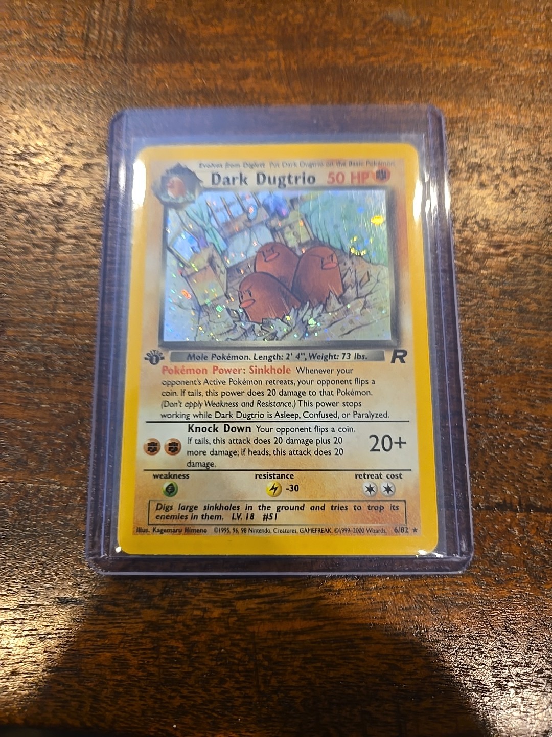 Pokémon TCG Dark Dugtrio Holo Rare 1st Edition 6/82 Team Rocket NM Swirl